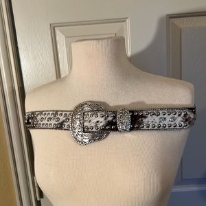 NOCONA Genuine Hair Calf Rhinestone Western belt Size XL